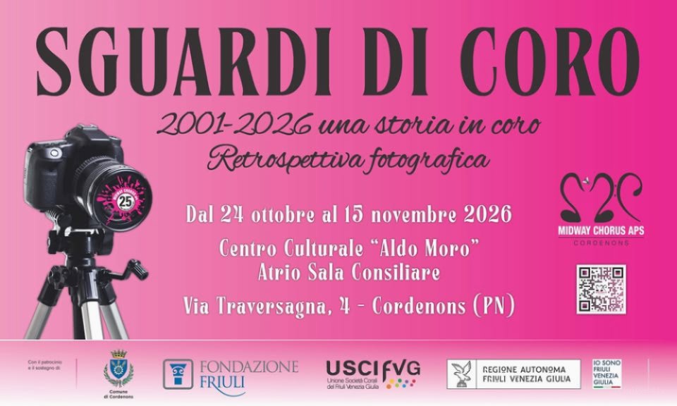 A Cordenons mostra fotografica Sguardi di coro 2001-2026 una storia in coro