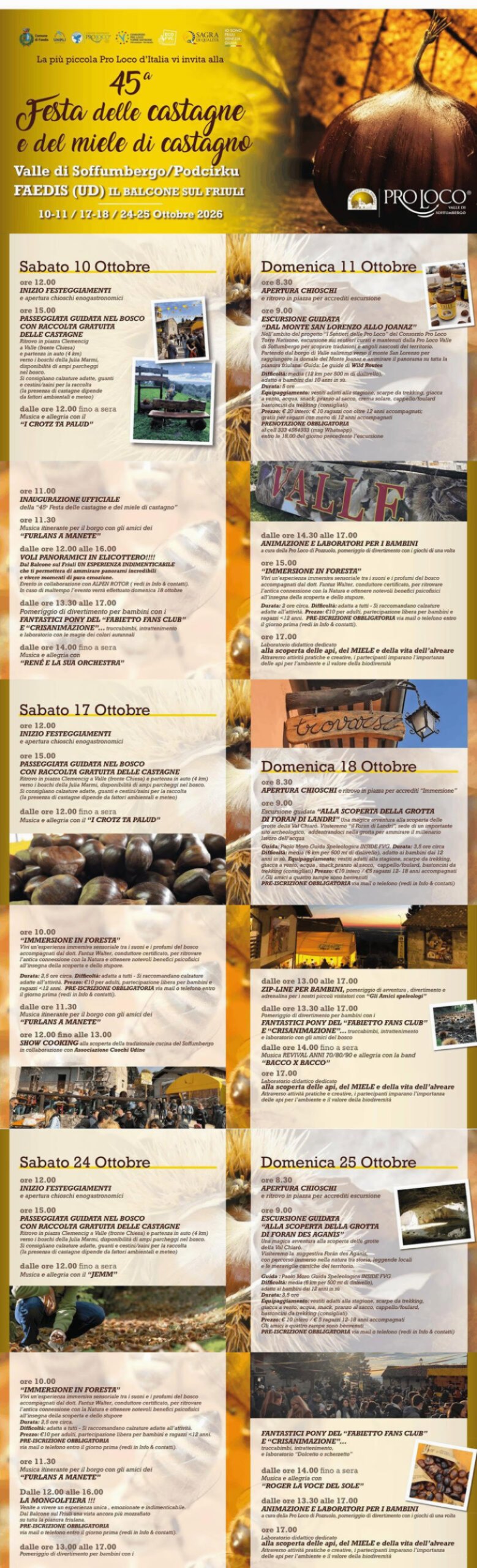 45ª Festa delle Castagne e del Miele di Castagno
